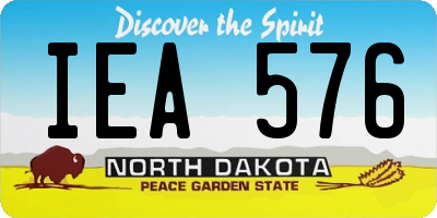 ND license plate IEA576