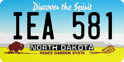 ND license plate IEA581