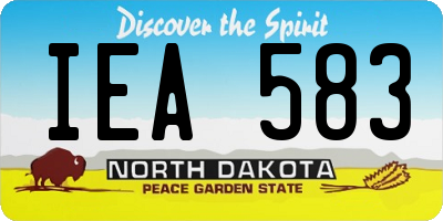 ND license plate IEA583