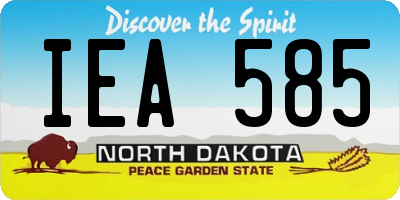 ND license plate IEA585