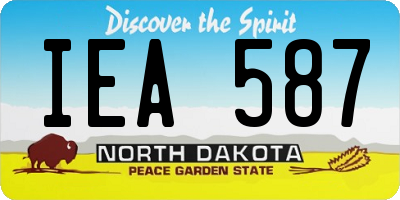 ND license plate IEA587
