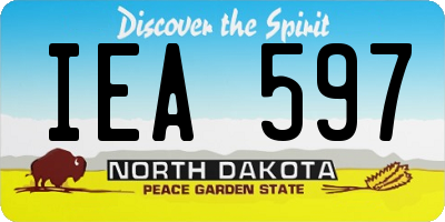 ND license plate IEA597