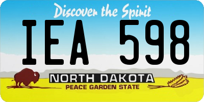 ND license plate IEA598