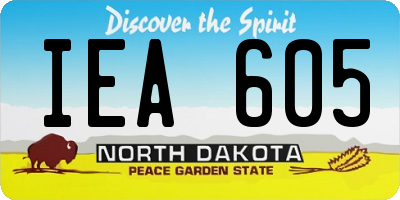 ND license plate IEA605