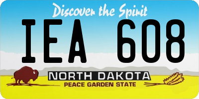 ND license plate IEA608
