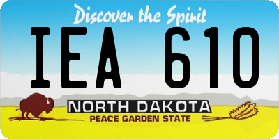 ND license plate IEA610