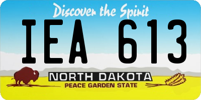 ND license plate IEA613
