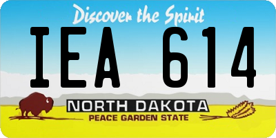 ND license plate IEA614