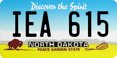 ND license plate IEA615