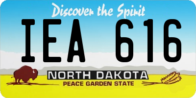 ND license plate IEA616
