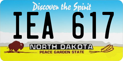 ND license plate IEA617