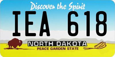 ND license plate IEA618
