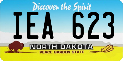 ND license plate IEA623