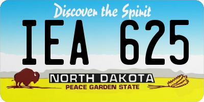 ND license plate IEA625