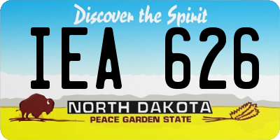 ND license plate IEA626