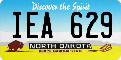 ND license plate IEA629