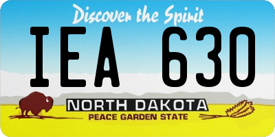 ND license plate IEA630