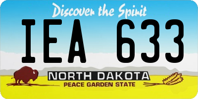 ND license plate IEA633