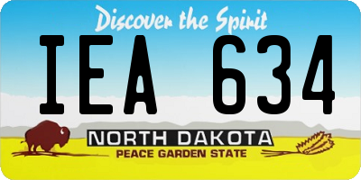 ND license plate IEA634
