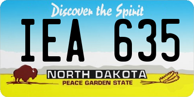 ND license plate IEA635
