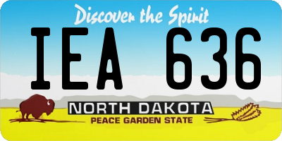 ND license plate IEA636
