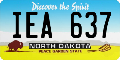 ND license plate IEA637