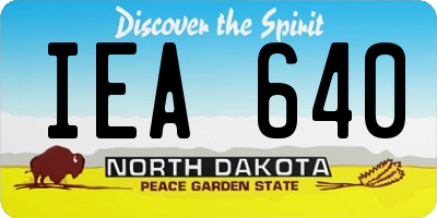 ND license plate IEA640