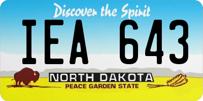 ND license plate IEA643