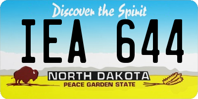 ND license plate IEA644