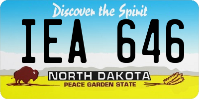 ND license plate IEA646