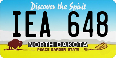 ND license plate IEA648