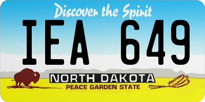 ND license plate IEA649