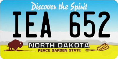 ND license plate IEA652