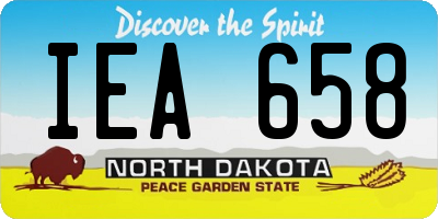 ND license plate IEA658