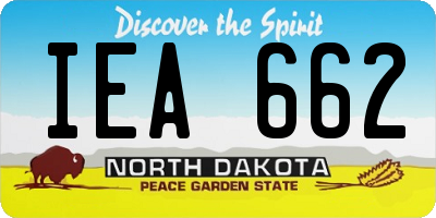 ND license plate IEA662