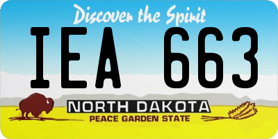 ND license plate IEA663