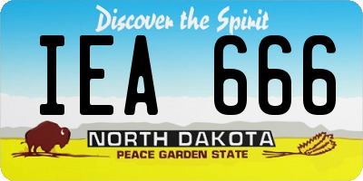 ND license plate IEA666