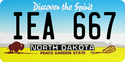 ND license plate IEA667