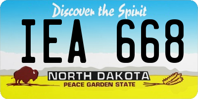 ND license plate IEA668