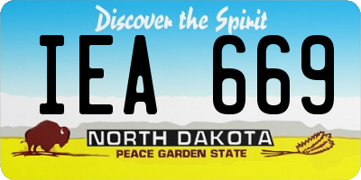 ND license plate IEA669