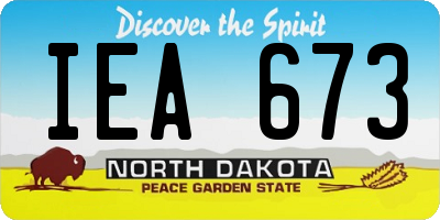 ND license plate IEA673