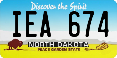 ND license plate IEA674