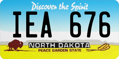 ND license plate IEA676