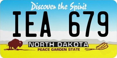 ND license plate IEA679