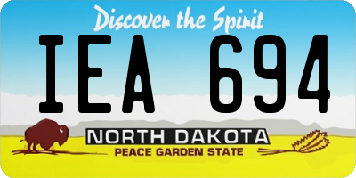 ND license plate IEA694