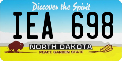 ND license plate IEA698