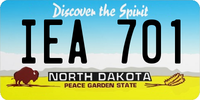 ND license plate IEA701