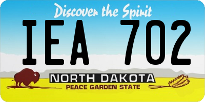 ND license plate IEA702