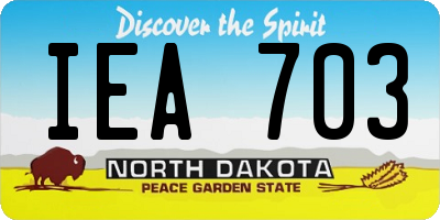 ND license plate IEA703