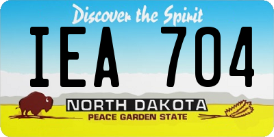 ND license plate IEA704